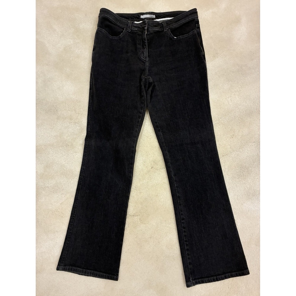 Chico's Platinum Black Wash Bootcut Stretch Mid Rise Denim Jeans Sz 1.5